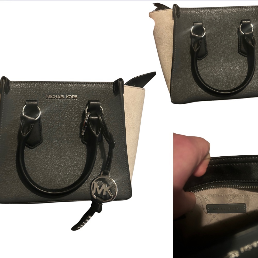 Michael Kors Gray and Cream Women's Bag